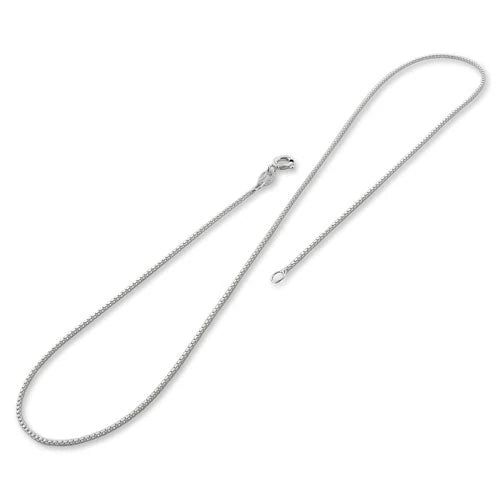 1.1 mm sterling silver box chain necklace, full necklace