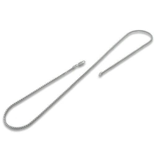 1.45 mm sterling silver box chain necklace, full necklace