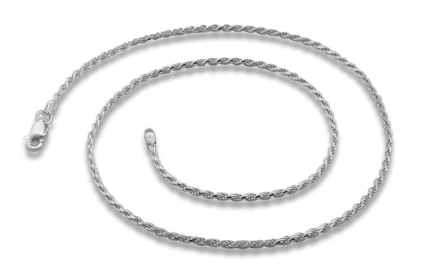 1.8 mm sterling silver rope chain necklace, coiled necklace