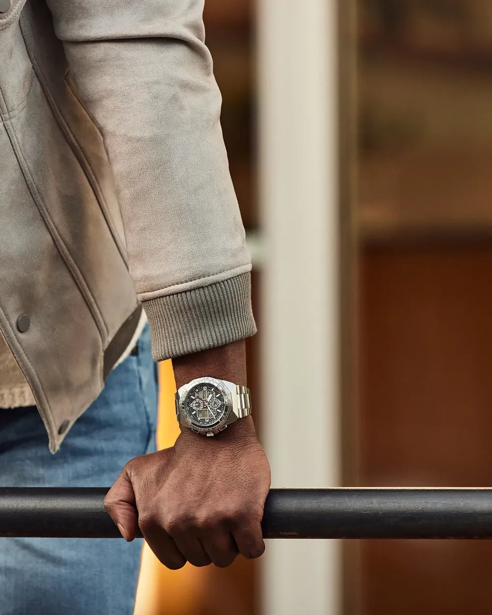 JY8120-58E watch worn on a wrist