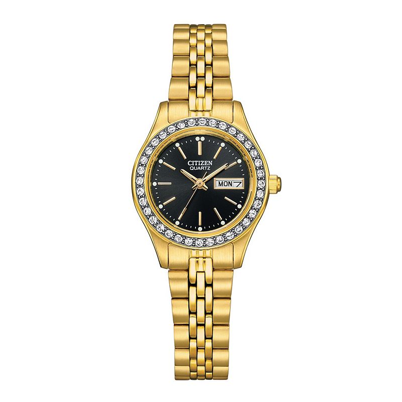 Citizen EQ0532-55E gold-tone crystal quartz watch front view