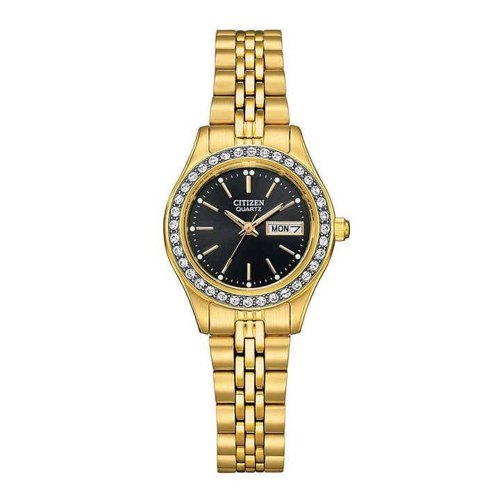 Citizen EQ0532-55E gold-tone crystal quartz watch front view