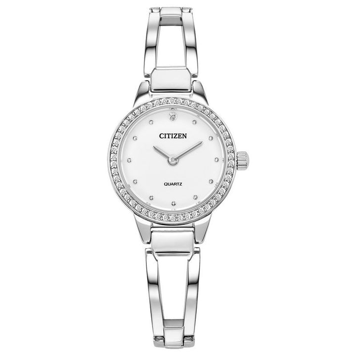 Citizen EZ7011-88A crystal quartz bangle watch front view