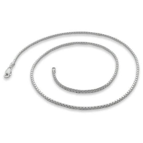 1.45 mm sterling silver box chain necklace, coiled necklace