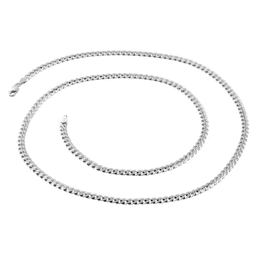 4.45 mm sterling silver flat curb chain necklace, coiled necklace