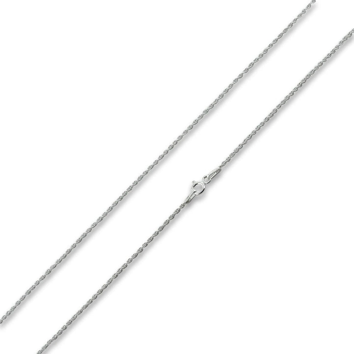 1.3 mm sterling silver rope chain necklace, links and spring clasp