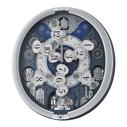 Seiko QXM379SRH Glittering Starry Night moving dial view