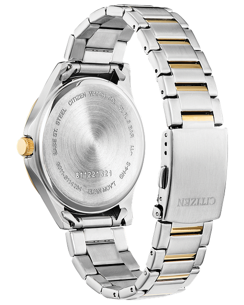 Citizen BF2005-54A two-tone quartz watch caseback view