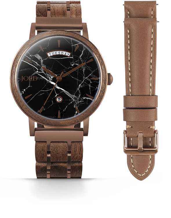 HARPER BLACK MARQUINA MARBLE & WALNUT - Watch Technicians Store