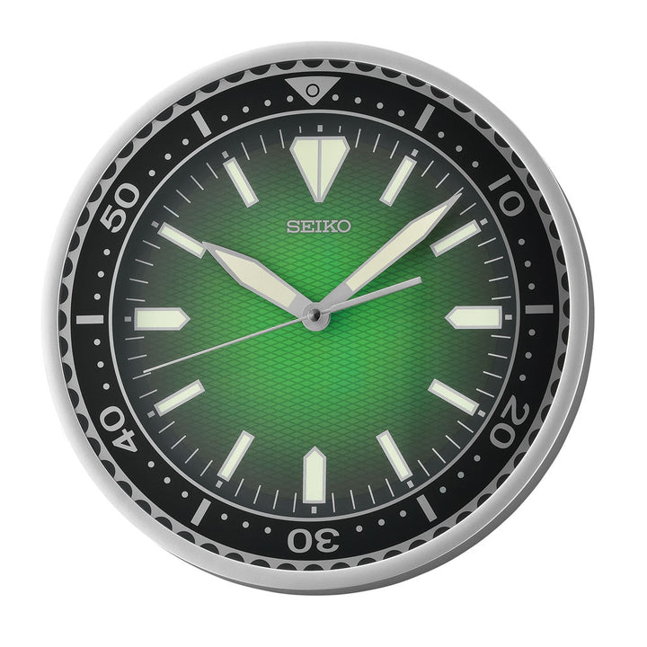 Seiko QXA791SLH green Heritage wall clock front view