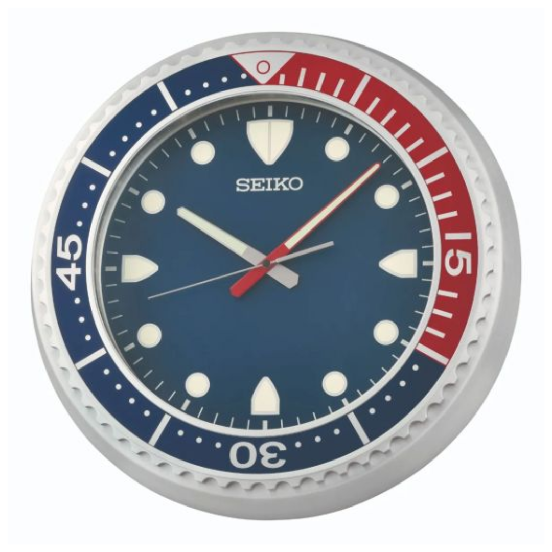 Seiko QXA849ALH silver-tone Heritage Design quiet sweep wall clock front view
