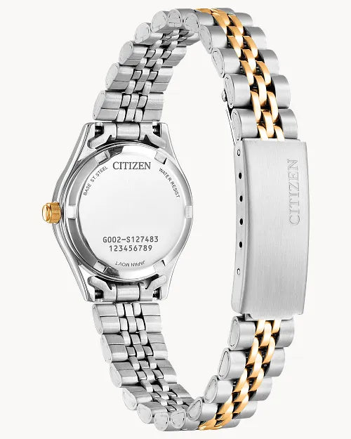 Citizen EQ0539-56Y caseback and bracelet view