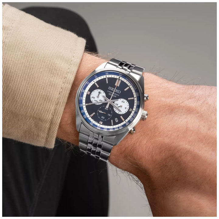 Seiko SSB427 chronograph on wrist