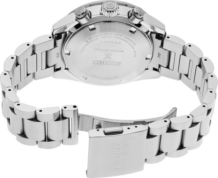 Seiko SSC929 Prospex Speedtimer caseback and bracelet