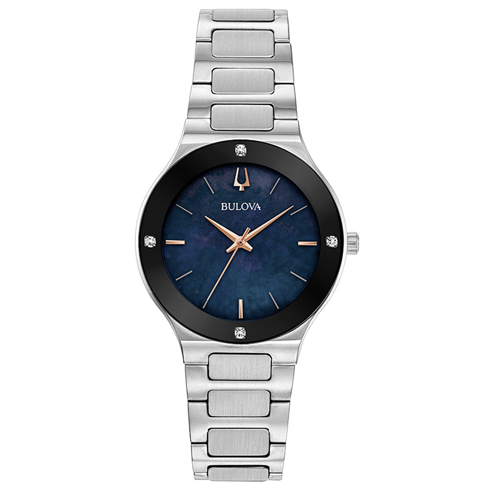 Bulova Millennia 96R231 black mother-of-pearl diamond women's watch