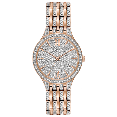 Bulova Phantom 98L235 rose gold-tone crystal women's watch