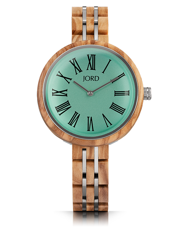 JORD Cassia Olivewood and Ocean Blue front view