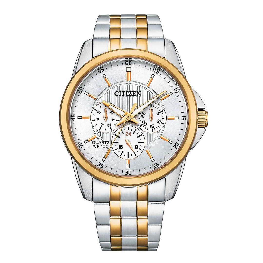 Citizen AG8346-51A quartz two-tone multifunction watch front view