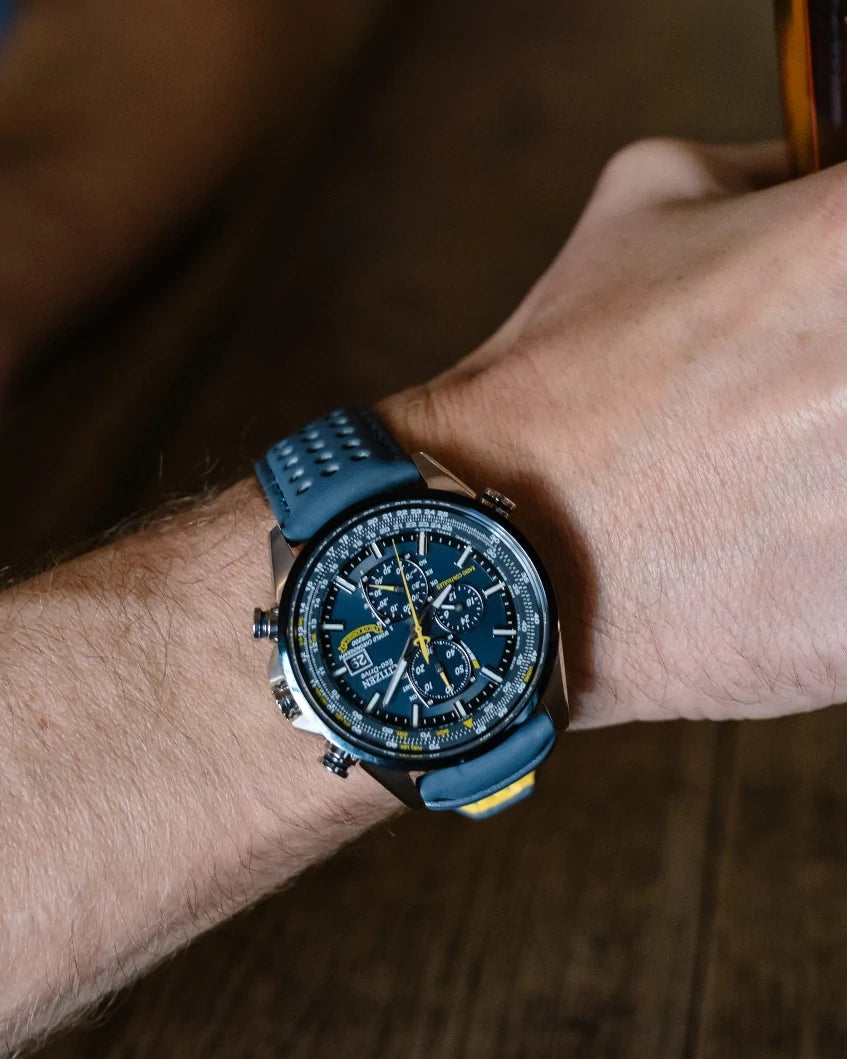 Citizen Blue Angels AT8020-03L blue strap lifestyle wrist view