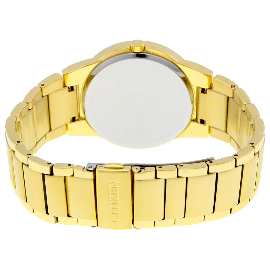 Citizen AU1062-56G Axiom gold-tone watch with black diamond dial, product view 3