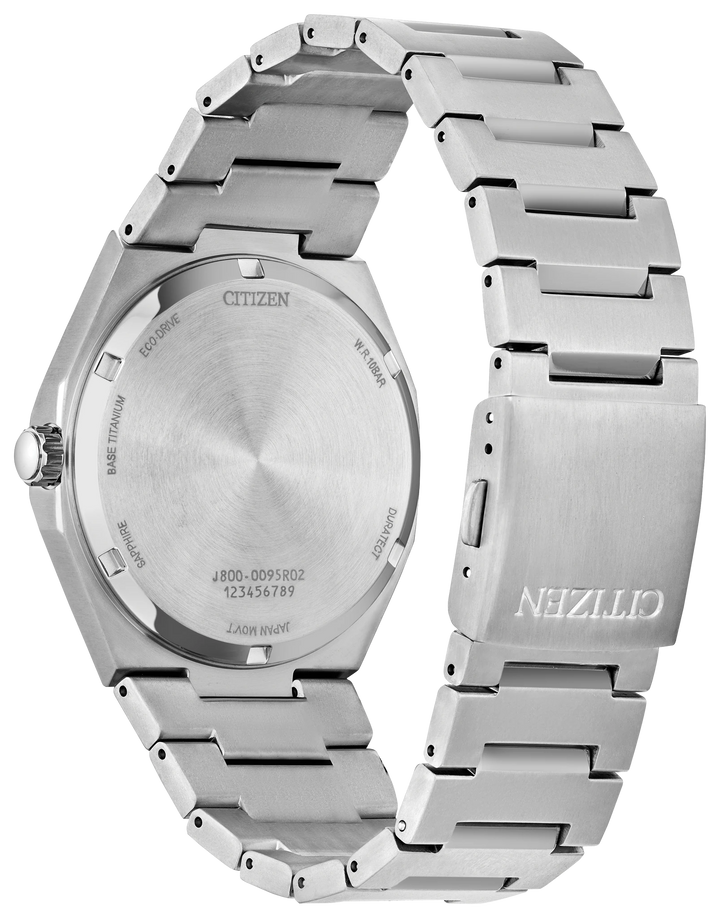 Citizen AW0130-85X Zenshin Super Titanium watch caseback and bracelet