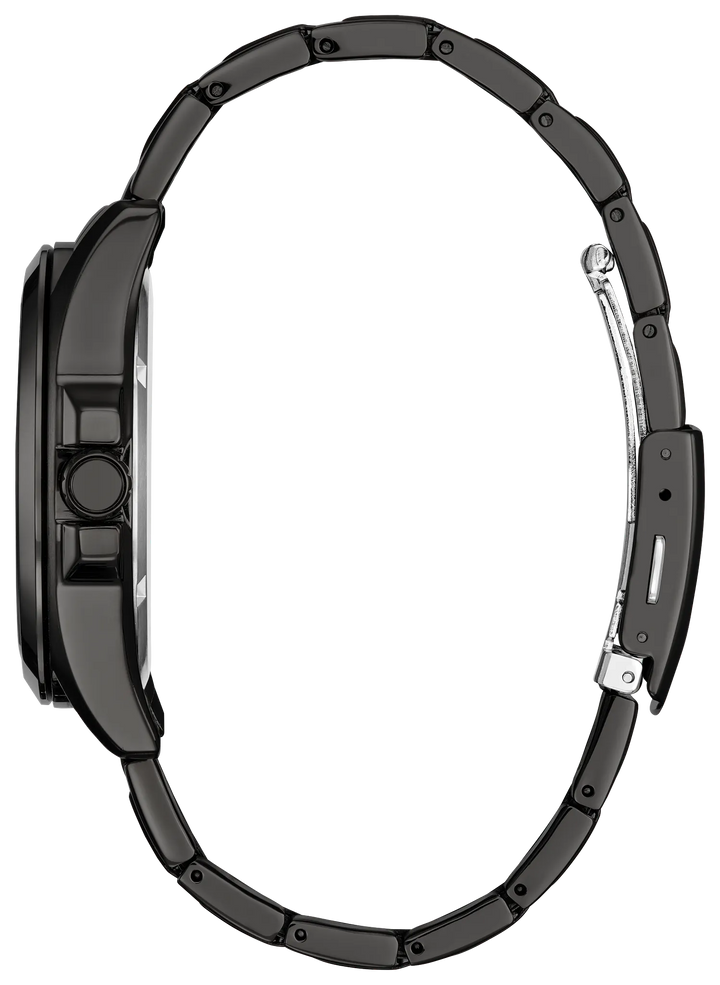 Citizen AW1437-61W Spider-Man Swings watch case and bracelet detail