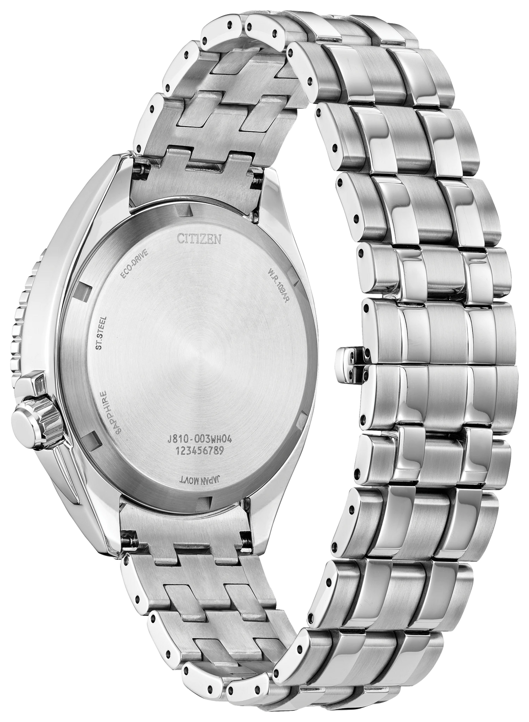 Citizen AW1770-53L Carson caseback and bracelet view