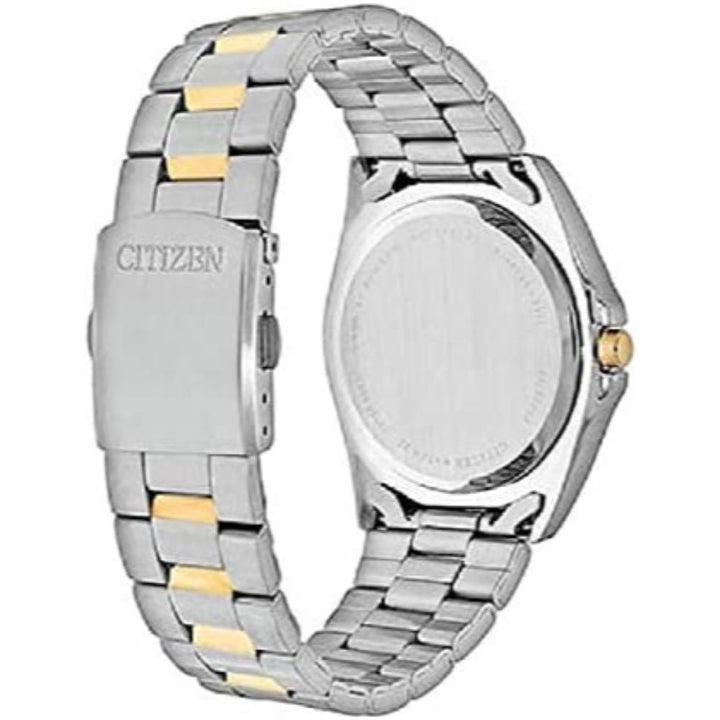Citizen BF0584-56E quartz watch caseback and two-tone bracelet