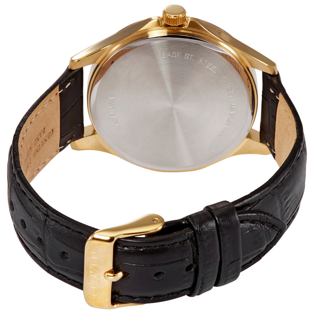 Citizen BF2003-25A quartz watch caseback and leather strap