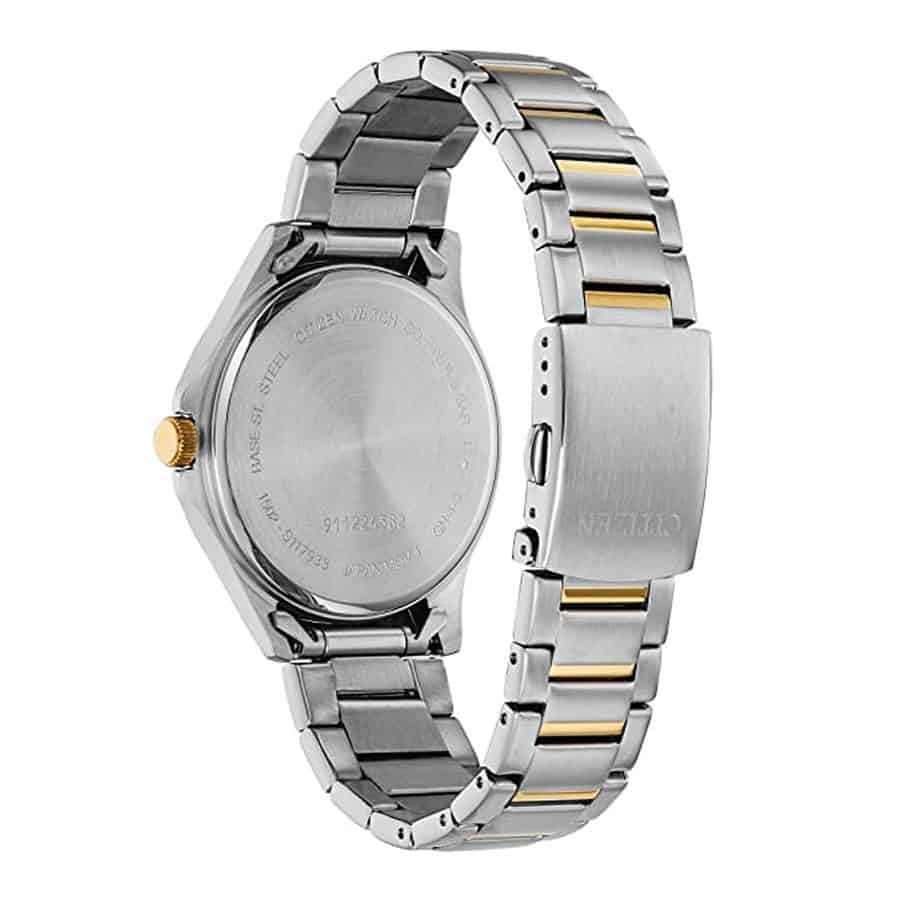 Citizen BF2005-54L caseback and two-tone bracelet view
