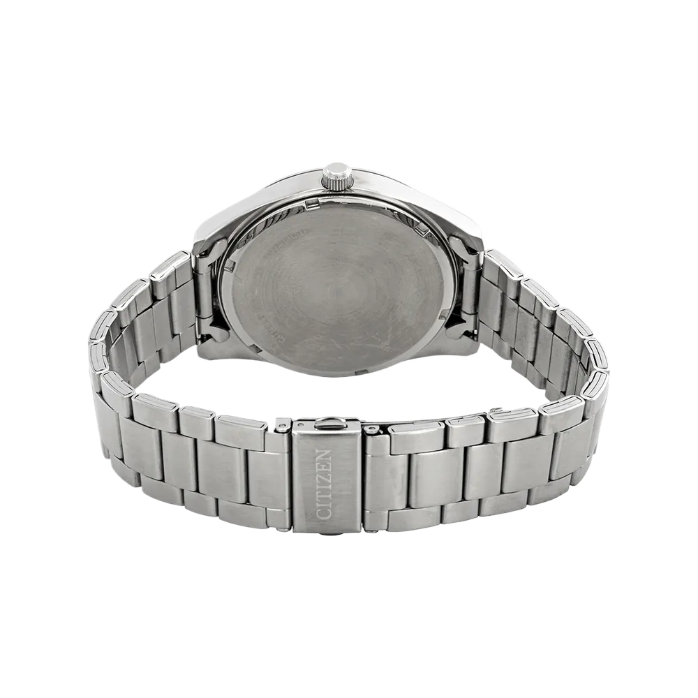Citizen BI1030-53A quartz watch caseback and stainless-steel bracelet