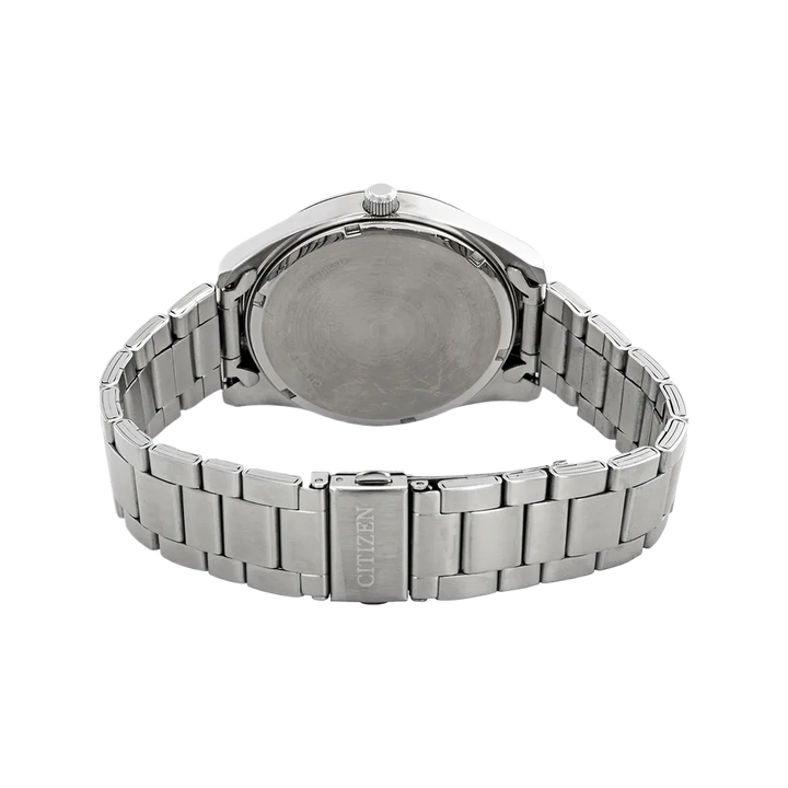 Citizen BI1030-53A quartz watch caseback and stainless-steel bracelet