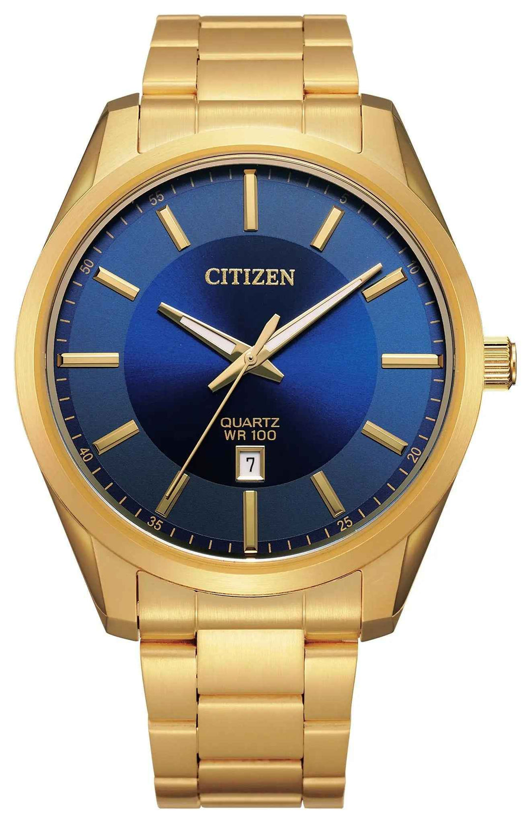 Citizen BI1032-58L gold-tone quartz watch with blue dial