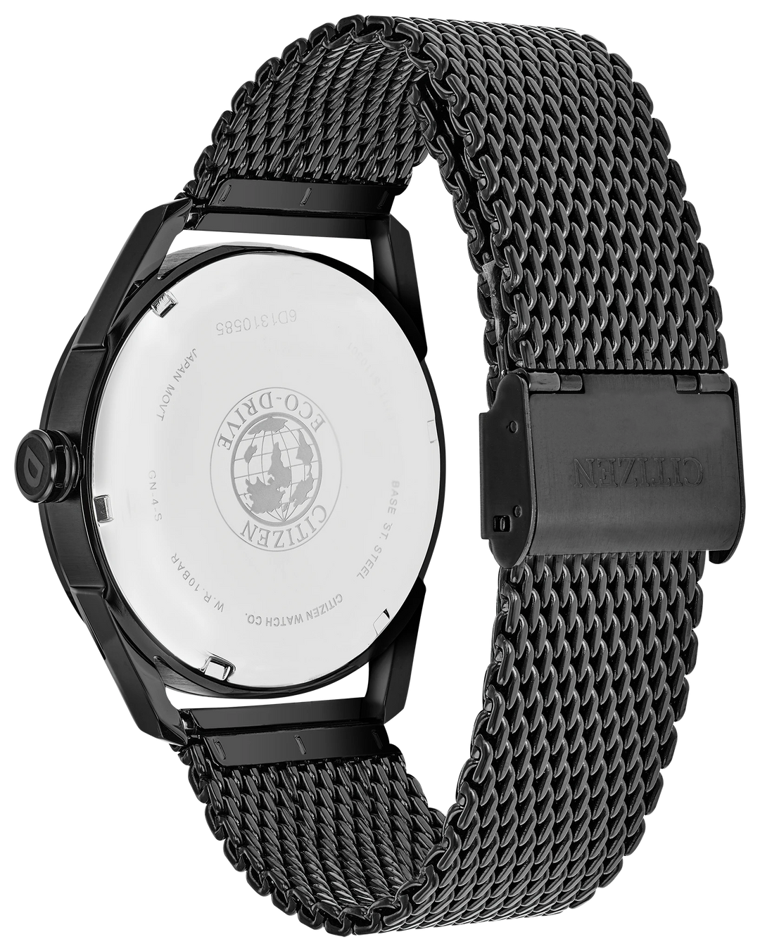 Citizen BM6988-57E Sport Casual Eco-Drive watch caseback and mesh bracelet