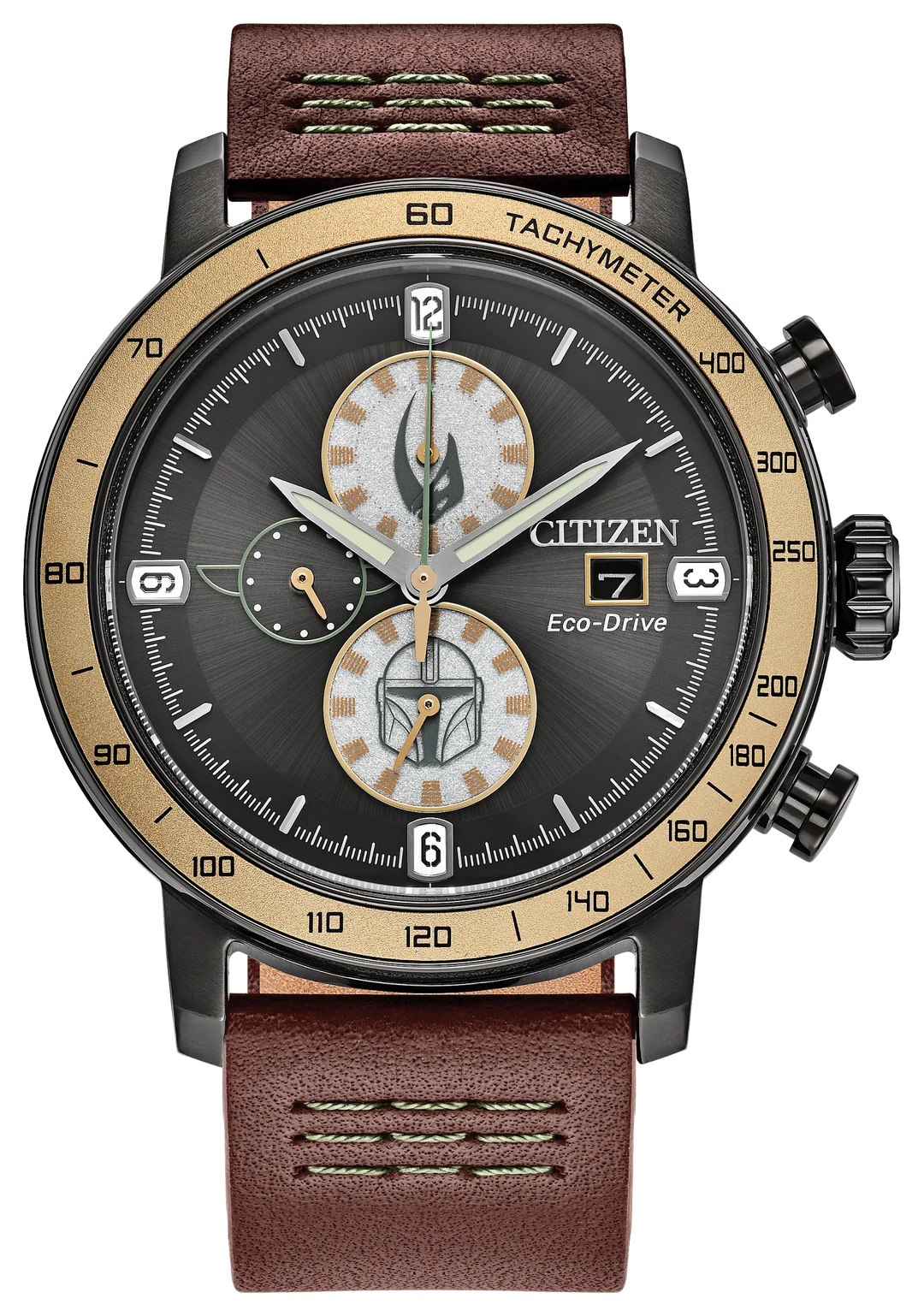 Citizen CA0857-09W Mandalorian Eco-Drive chronograph front view