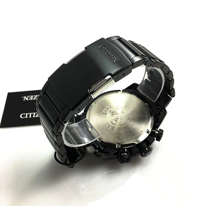 Citizen CA4184-81E black bracelet and caseback view