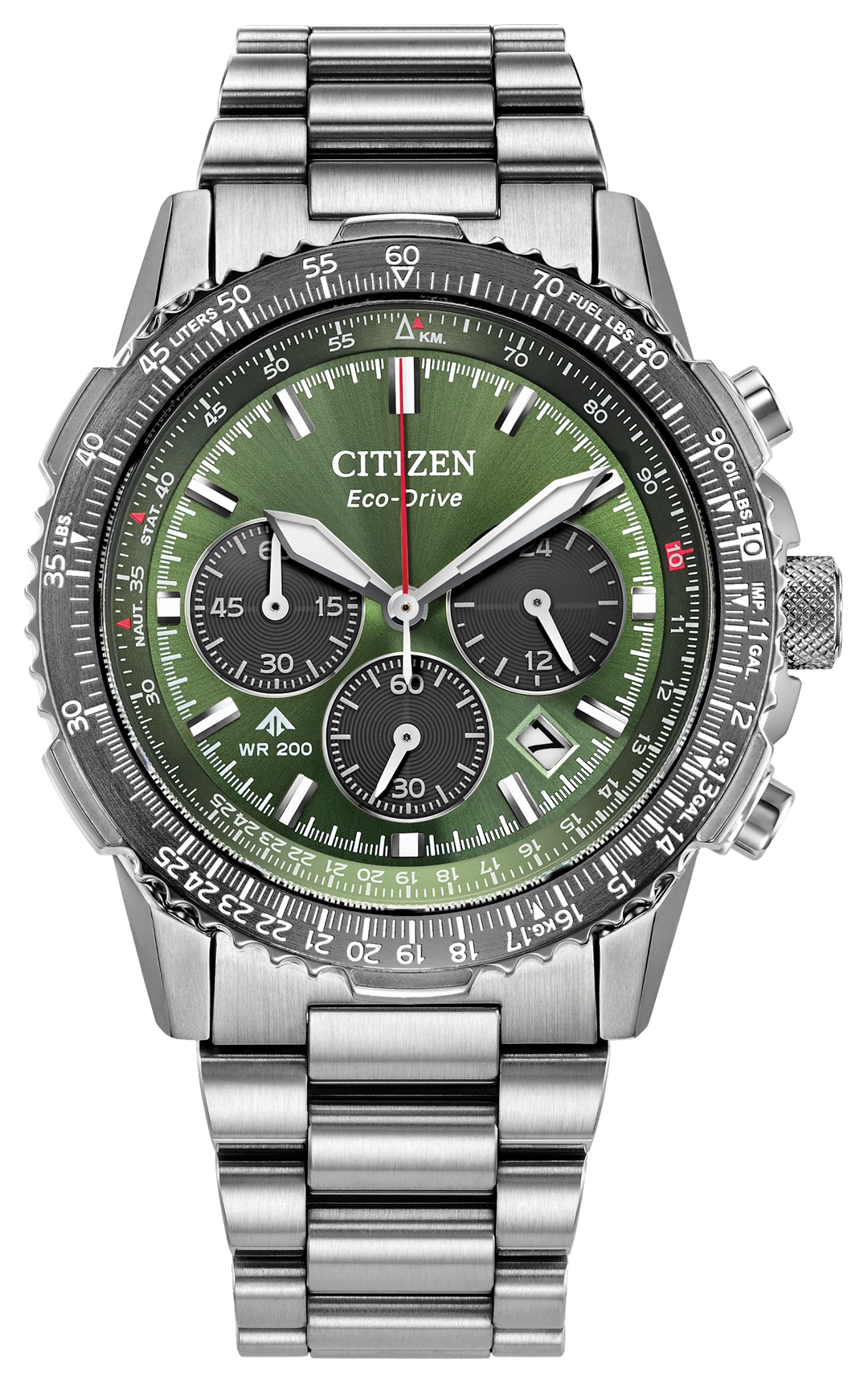 Citizen CA4664-60W Promaster Sky Eco-Drive chronograph front view