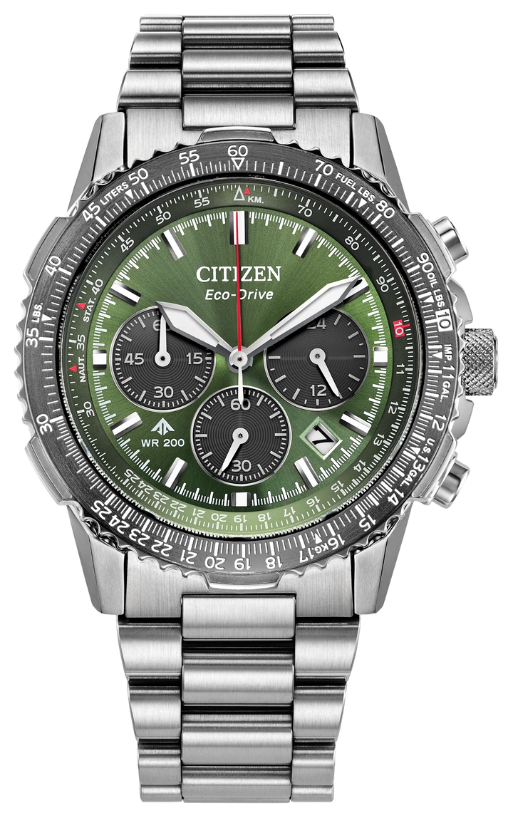 Citizen CA4664-60W Promaster Sky Eco-Drive chronograph front view