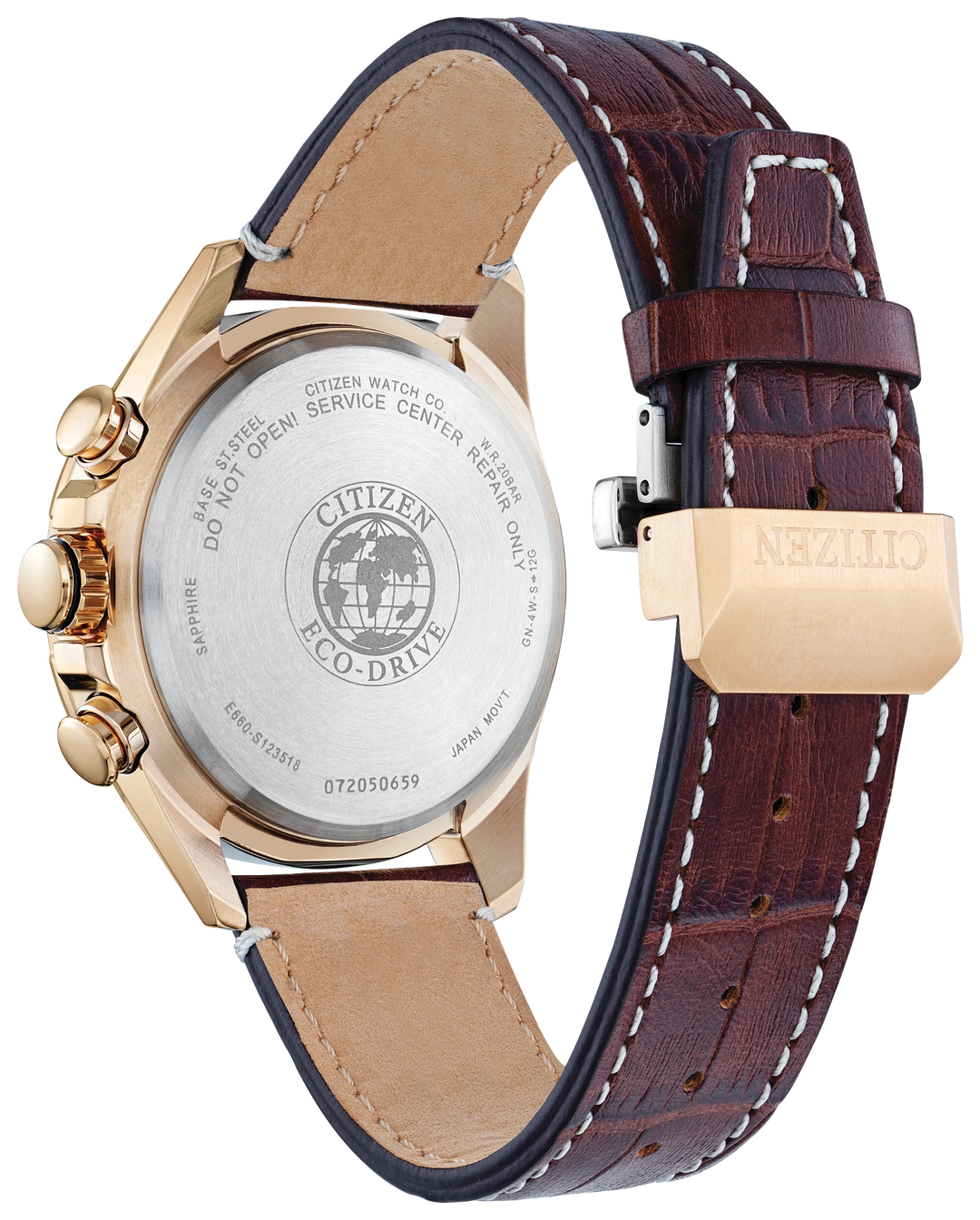 Citizen PCAT CB5919-00X caseback and leather strap view