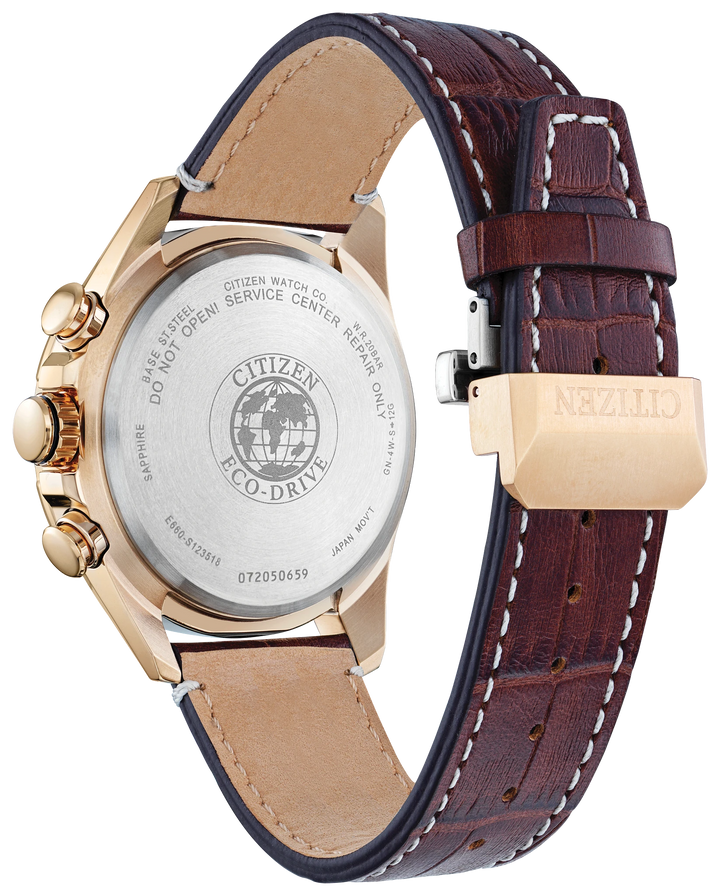 Citizen PCAT CB5919-00X caseback and leather strap view