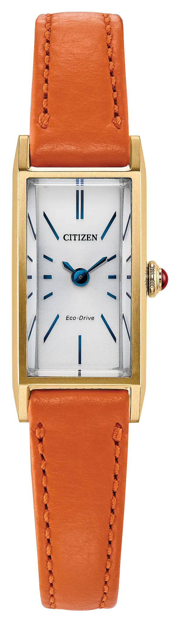 Citizen EG7122-04A Fio Eco-Drive white dial leather watch front view