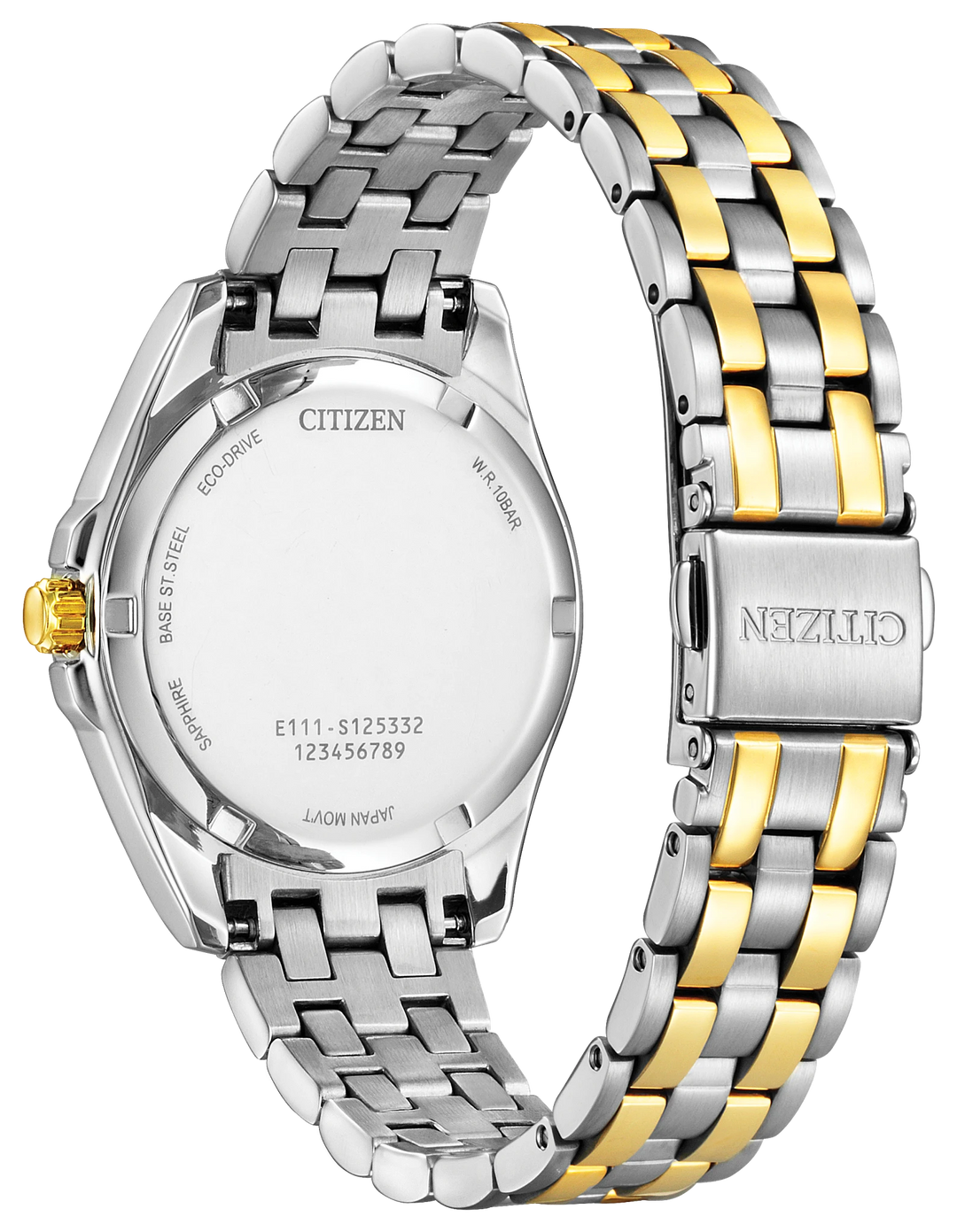 CITIZEN EO1224-54D caseback and bracelet view