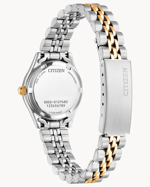 Citizen EQ0539-56Y caseback and bracelet view