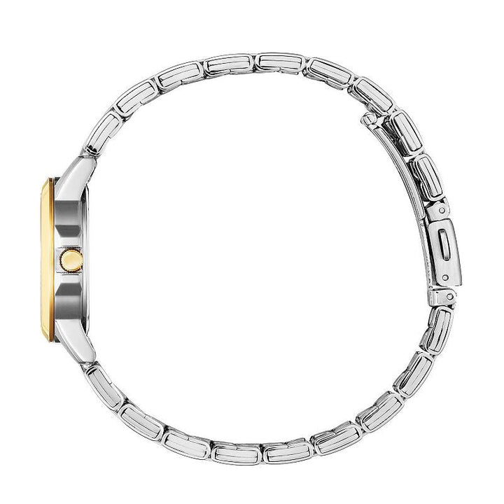 Citizen EQ0605-53A quartz watch caseback and two-tone bracelet