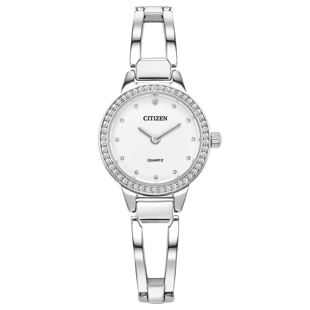 Citizen EZ7011-88A crystal quartz women's bangle watch front view