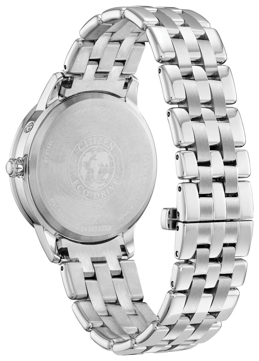 CITIZEN FD0000-52N Calendrier caseback and bracelet view