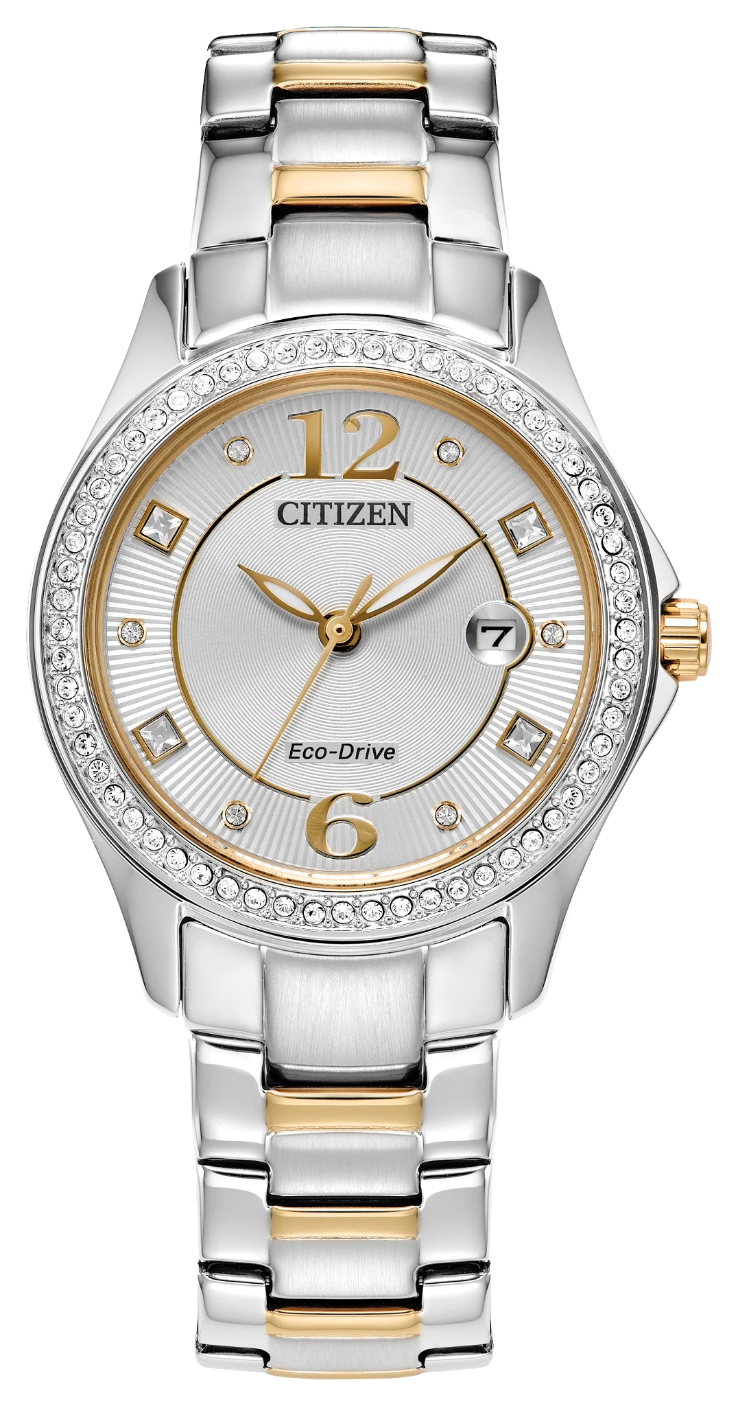 Citizen FE1146-71A Crystal Eco-Drive Two-Tone Watch front view