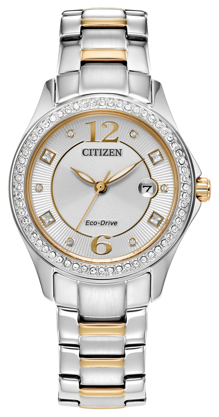 Citizen FE1146-71A Crystal Eco-Drive Two-Tone Watch front view