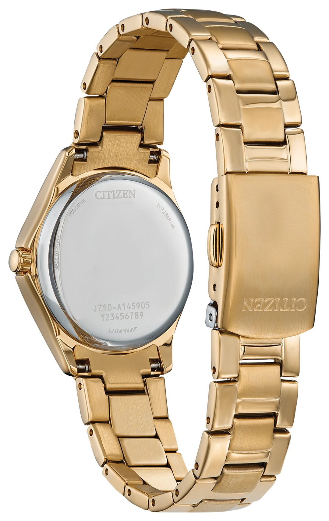 CITIZEN FE1147-79P Crystal caseback and bracelet view