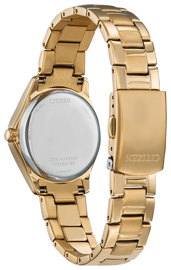 CITIZEN FE1147-79P Crystal caseback and bracelet view